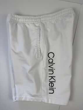 Calvin Klein White Athletic Drawstring Shorts